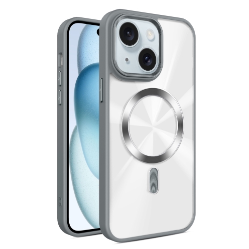 

For iPhone 15 Plus Glaring CD Texture MagSafe Phone Case(Grey)