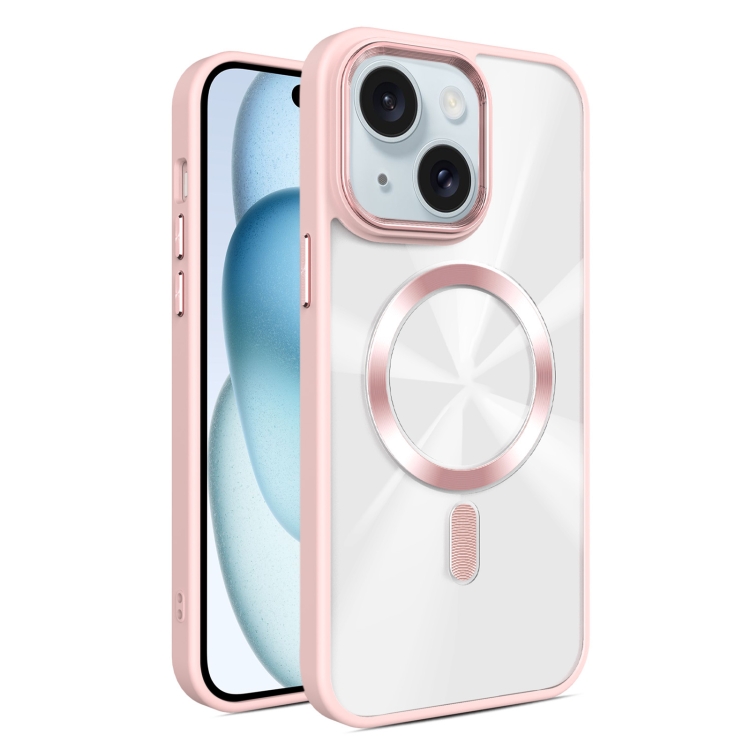 

For iPhone 15 Glaring CD Texture MagSafe Phone Case(Pink)