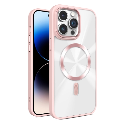 

For iPhone 14 Pro Max Glaring CD Texture MagSafe Phone Case(Pink)