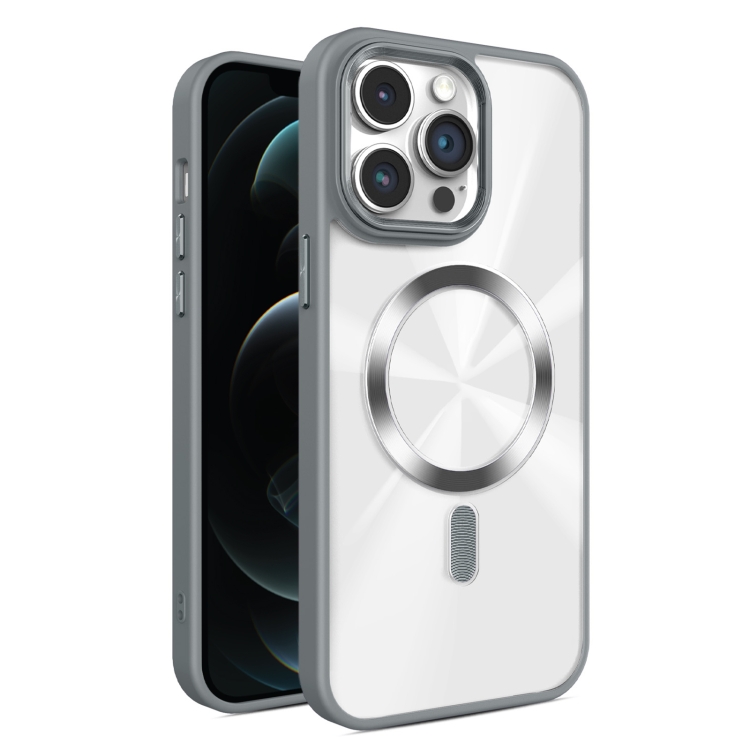 

For iPhone 12 Pro Glaring CD Texture MagSafe Phone Case(Grey)