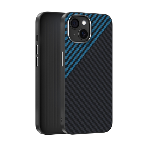 

For iPhone 15 Plus ABEEL C Carbon Fiber Series 6D Micro Relief MagSafe Phone Case(Black Blue)