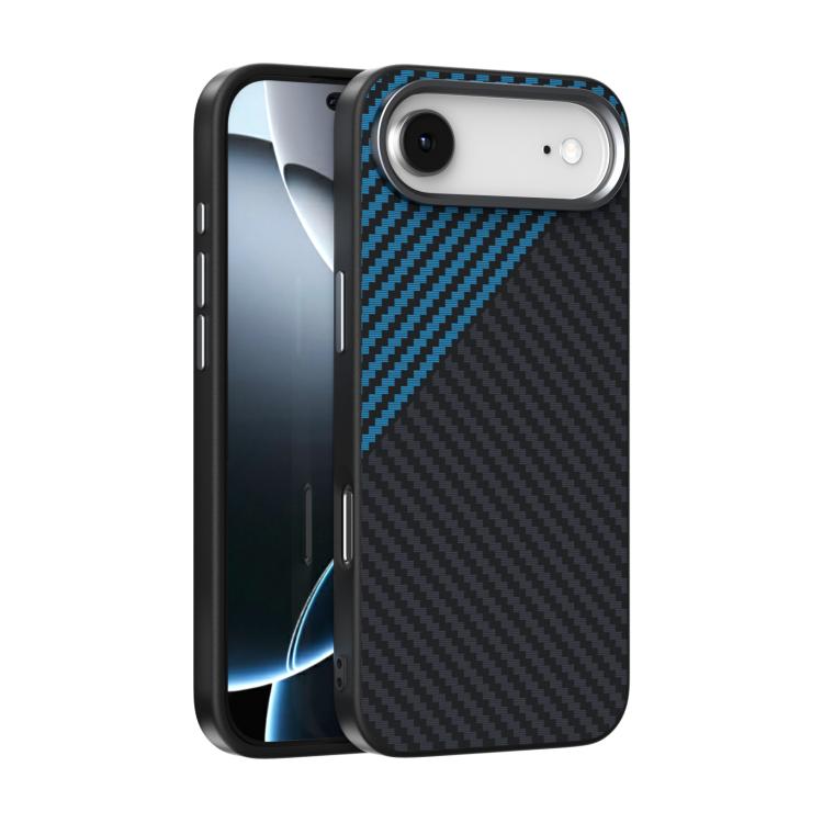 

For iPhone Air ABEEL C Carbon Fiber Series 6D Micro Relief MagSafe Phone Case(Black Blue)