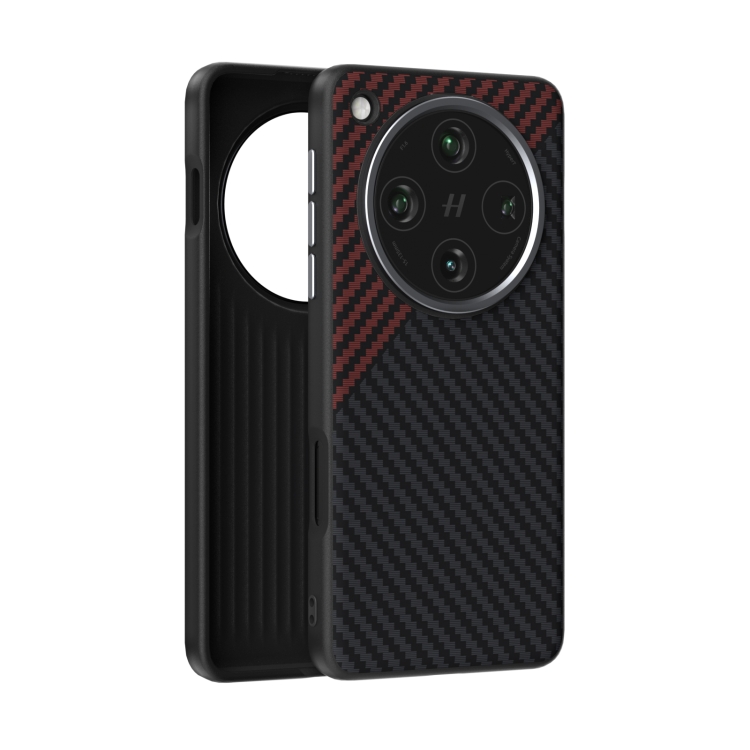 

For OPPO Find X8 Pro ABEEL C Carbon Fiber Series 6D Micro Relief MagSafe Phone Case(Black Red)