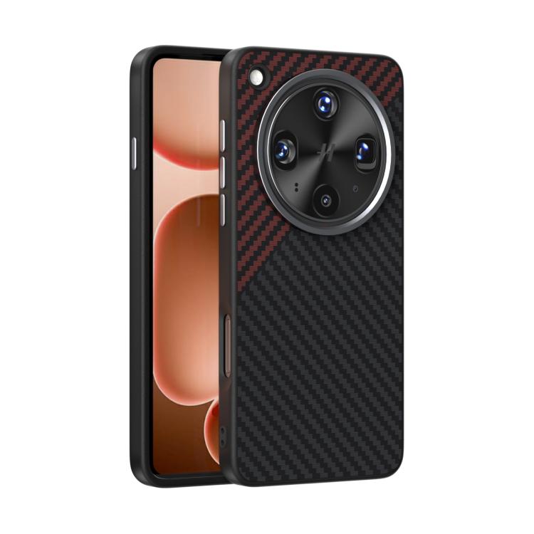 

For OPPO Find X8 Ultra ABEEL C Carbon Fiber Series 6D Micro Relief MagSafe Phone Case(Black Red)