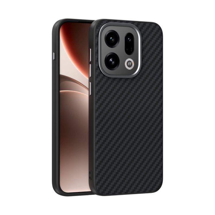 For OPPO Find X9 ABEEL C Carbon Fiber Series 6D Micro Relief MagSafe Phone Case(Black)