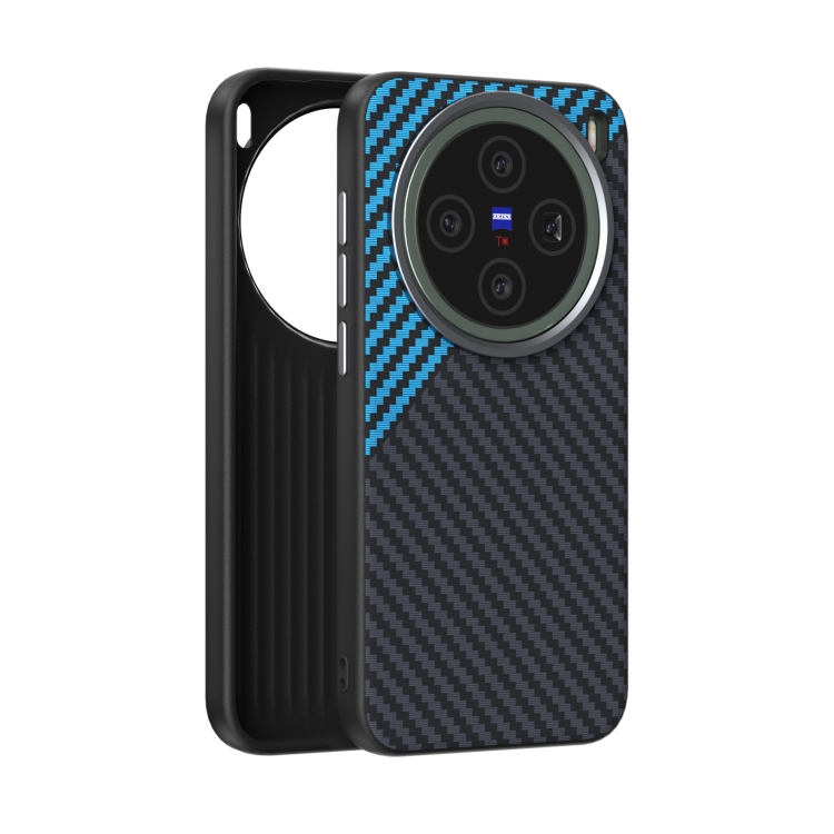 

For vivo X200 Pro mini ABEEL C Carbon Fiber Series 6D Micro Relief MagSafe Phone Case(Black Blue)