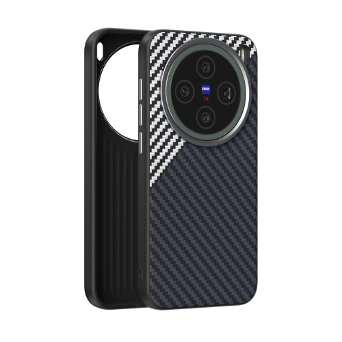 

For vivo X200 Pro mini ABEEL C Carbon Fiber Series 6D Micro Relief MagSafe Phone Case(Black Grey)