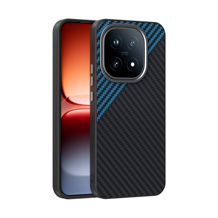 

For vivo iQOO 15 ABEEL C Carbon Fiber Series 6D Micro Relief MagSafe Phone Case(Black Blue)