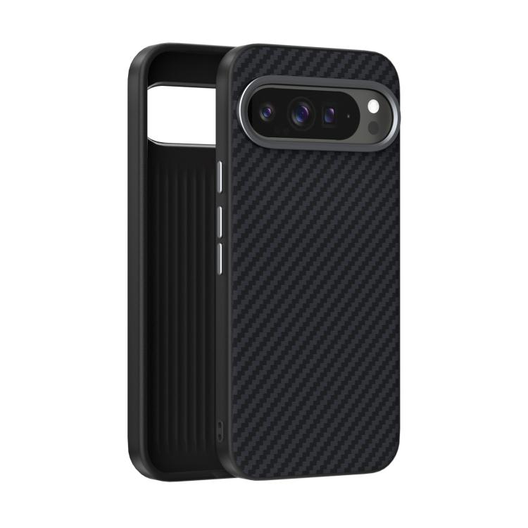 

For Google Pixel 10 Pro XL ABEEL C Carbon Fiber Series 6D Micro Relief MagSafe Phone Case(Black)