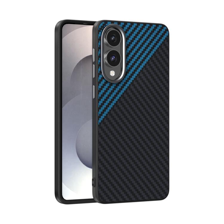 

For Samsung Galaxy S25 Edge 5G ABEEL C Carbon Fiber Series 6D Micro Relief MagSafe Phone Case(Black Blue)