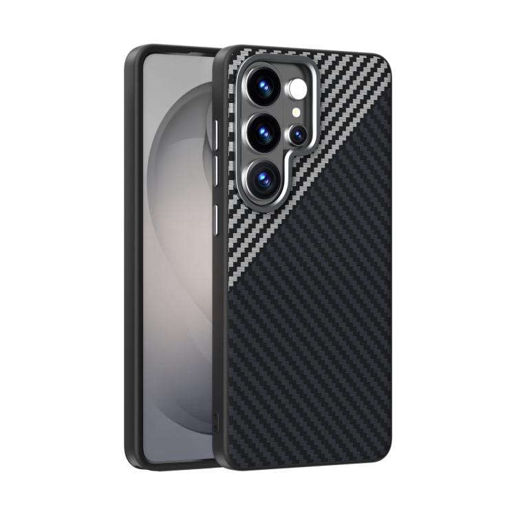 

For Samsung Galaxy S26 Ultra 5G ABEEL C Carbon Fiber Series 6D Micro Relief MagSafe Phone Case(Black Grey)