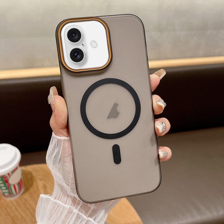

For iPhone 16 Plus Soft Sandy Skin Feel MagSafe Magnetic PC Phone Case(Light Black)