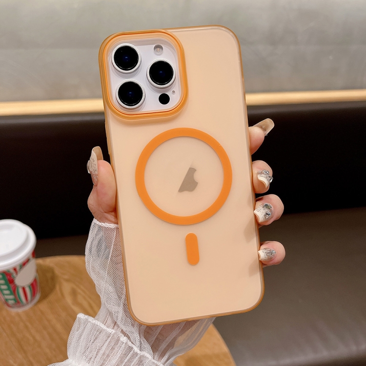

For iPhone 15 Pro Soft Sandy Skin Feel MagSafe Magnetic PC Phone Case(Orange)