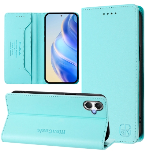 

For Samsung Galaxy A06 4G / 5G RC01 Dual-Folded Magnetic Suction RFID Leather Phone Case(Mint Green)