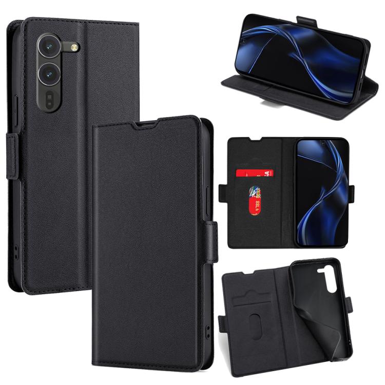 

For Fujitsu Arrows Alpha F-51F Ultra-thin Voltage Side Buckle Horizontal Flip Leather Phone Case(Black)