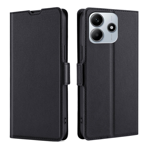 

For Redmi Note 14 5G Ultra-thin Voltage Side Buckle Horizontal Flip Leather Phone Case(Black)