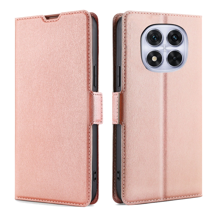 

For Redmi Note 14 Pro 5G Ultra-thin Voltage Side Buckle Horizontal Flip Leather Phone Case(Rose Gold)