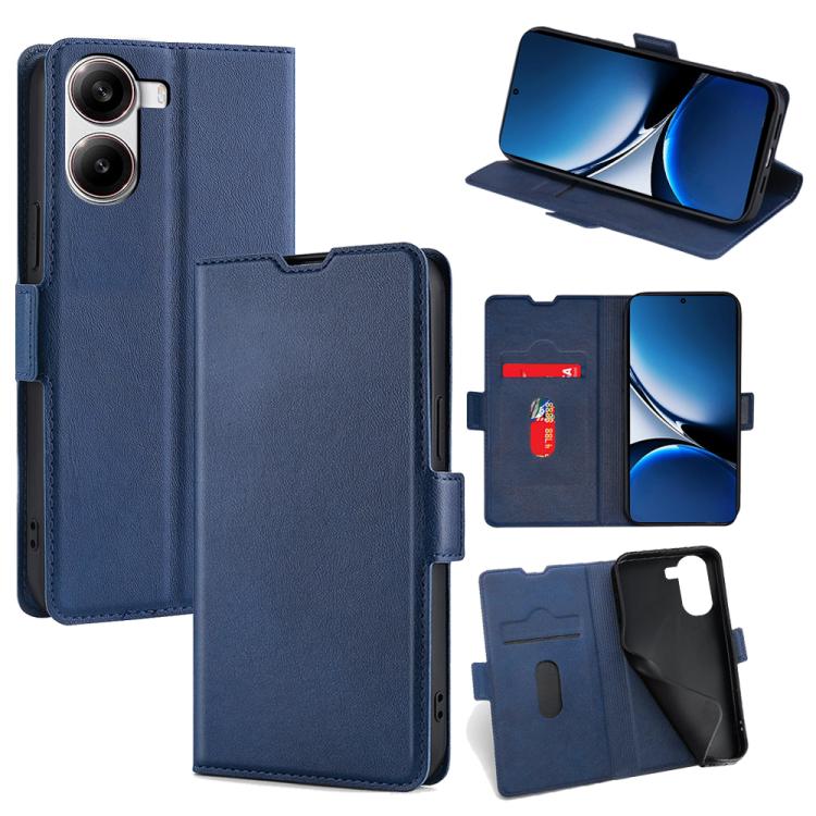 

For Redmi Turbo 4 Ultra-thin Voltage Side Buckle Horizontal Flip Leather Phone Case(Blue)