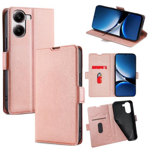 

For Redmi Turbo 4 Ultra-thin Voltage Side Buckle Horizontal Flip Leather Phone Case(Rose Gold)