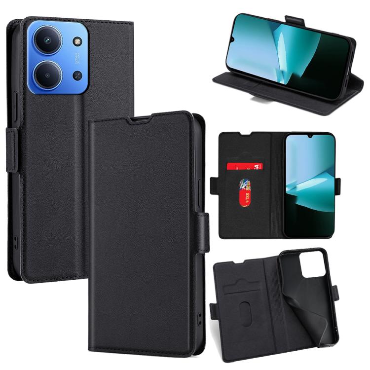 

For Redmi 15C 5G / 4G EU 173mm / Poco C85 5G Ultra-thin Voltage Side Buckle Horizontal Flip Leather Phone Case(Black)