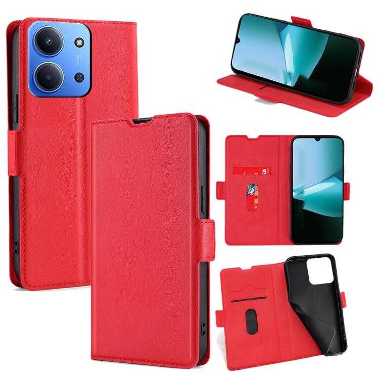 

For Redmi 15C 5G / 4G EU 173mm / Poco C85 5G Ultra-thin Voltage Side Buckle Horizontal Flip Leather Phone Case(Red)