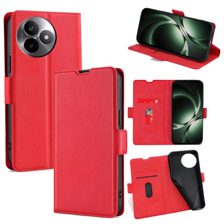 

For Redmi K80 Ultra Ultra-thin Voltage Side Buckle Horizontal Flip Leather Phone Case(Red)