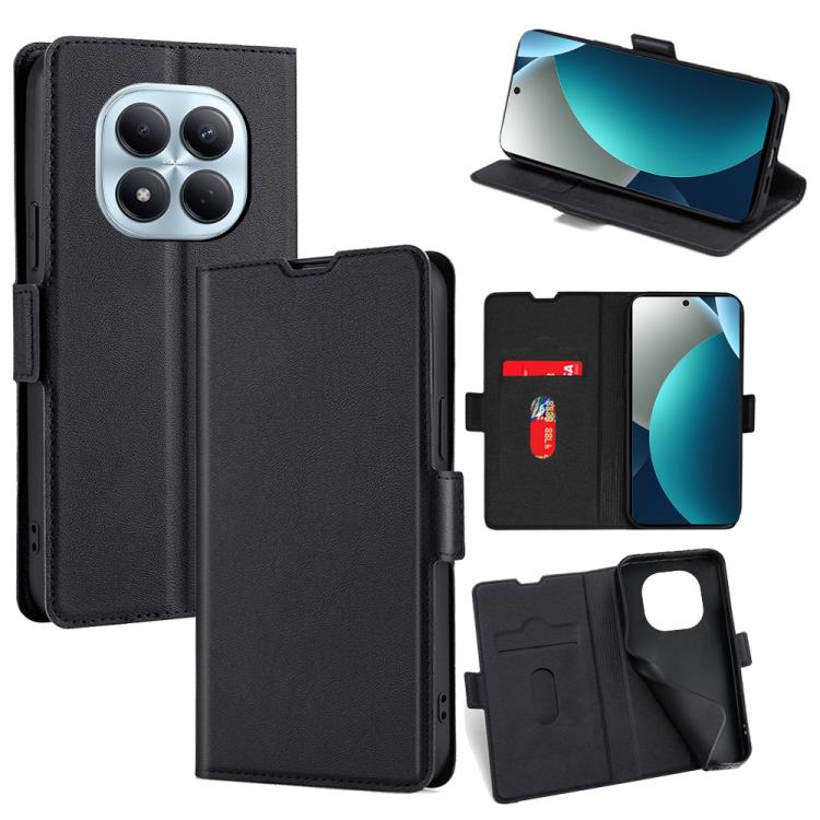 

For Redmi Note 15 Pro 4G Global 163.2mm Ultra-thin Voltage Side Buckle Horizontal Flip Leather Phone Case(Black)
