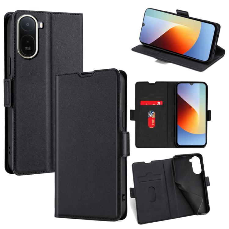

For Redmi A7 Pro 171mm / Poco C85x 5G Ultra-thin Voltage Side Buckle Horizontal Flip Leather Phone Case(Black)