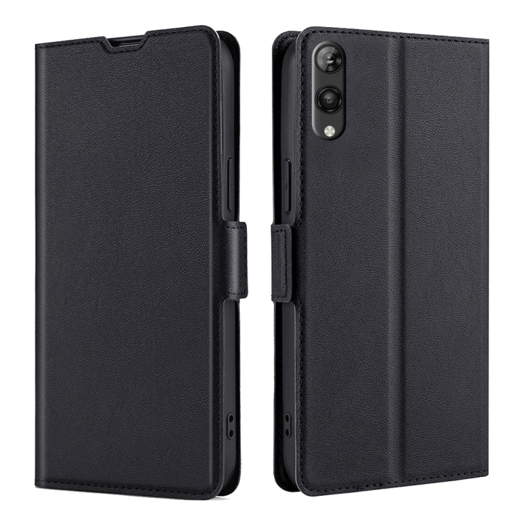 

For Rakuten Hand 5G Ultra-thin Voltage Side Buckle Horizontal Flip Leather Phone Case(Black)