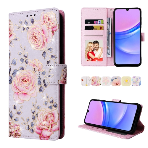 

For Samsung Galaxy A16 5G Bronzing Painting RFID Leather Phone Case(Pastoral Rose)