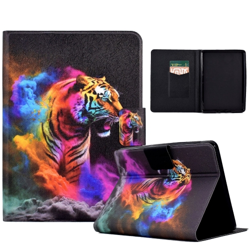 

For Amazon Kindle Paperwhite 12th 2024 Coloured Drawing Smart Leather Tablet Case(Tiger)