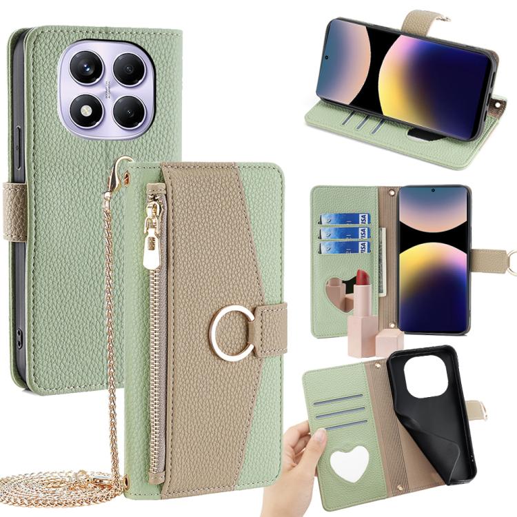 

For Redmi Note 14 Pro 4G Crossbody Litchi Texture Leather Phone Case(Green)
