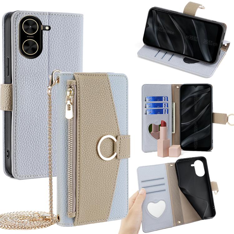

For Redmi A5 4G 171.7mm Crossbody Litchi Texture Leather Phone Case(Blue)