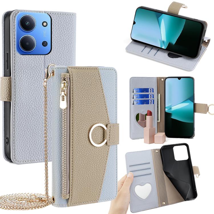 

For Redmi 15C 5G / 4G EU 173mm / Poco C85 5G Crossbody Litchi Texture Leather Phone Case(Blue)