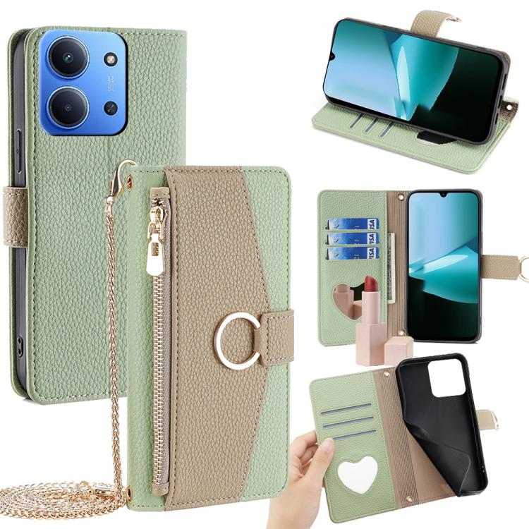 

For Redmi 15C 5G / 4G EU 173mm / Poco C85 5G Crossbody Litchi Texture Leather Phone Case(Green)
