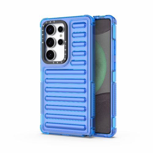 

For Samsung Galaxy S25 Ultra 5G High Transparency TPU Hybrid PC Airbag Phone Case(Transparent Blue)