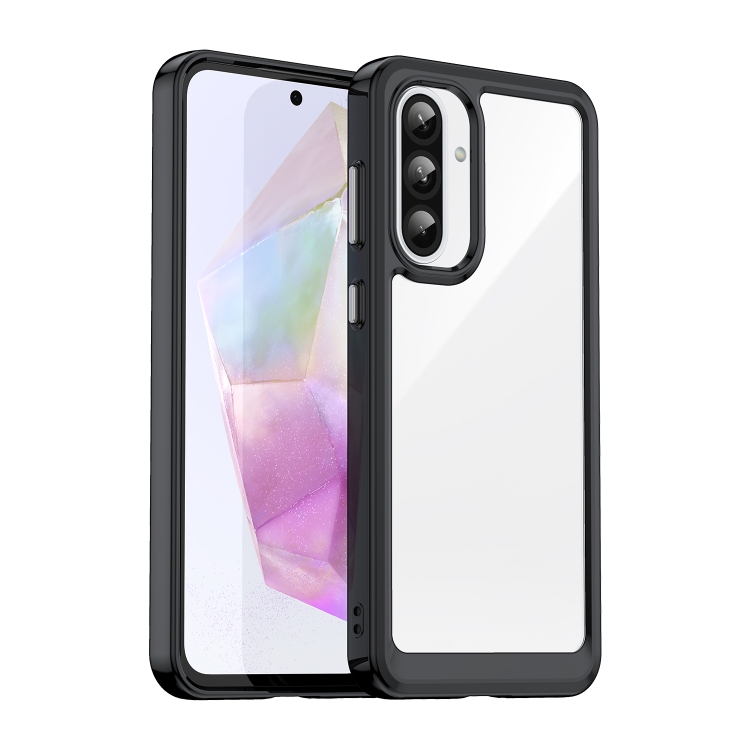 

For Samsung Galaxy A56 5G Colorful Series Acrylic Hybrid TPU Phone Case(Black)