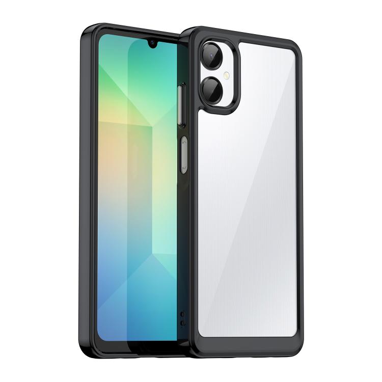 

For Samsung Galaxy A06 5G Colorful Series Acrylic Hybrid TPU Phone Case(Black)