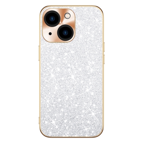 

For iPhone 15 Electroplating Star Diamond CD Texture Lens Ring Phone Case(Silver)