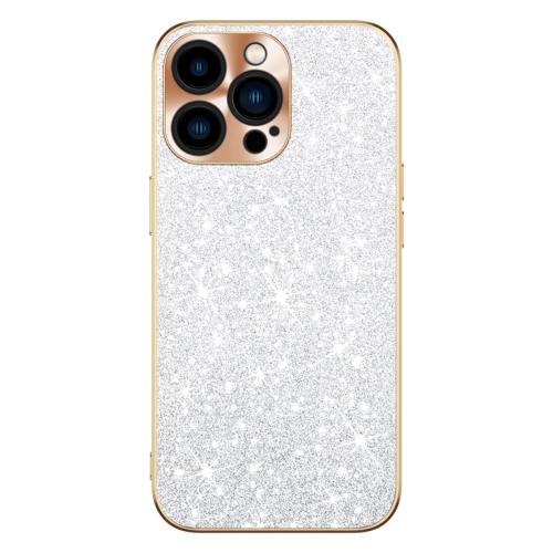 

For iPhone 14 Pro Max Electroplating Star Diamond CD Texture Lens Ring Phone Case(Silver)