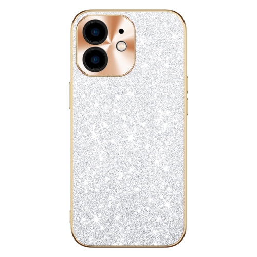 

For iPhone 12 Electroplating Star Diamond CD Texture Lens Ring Phone Case(Silver)