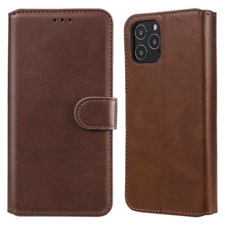 

For iPhone 12 / 12 Pro Classic Calf Texture PU + TPU Horizontal Flip Leather Case, with Holder & Card Slots & Wallet(Brown)