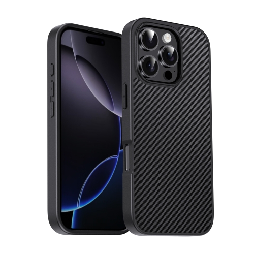 

For iPhone 16 Pro Pita Series TPU + PC Texture Phone Case(Black)