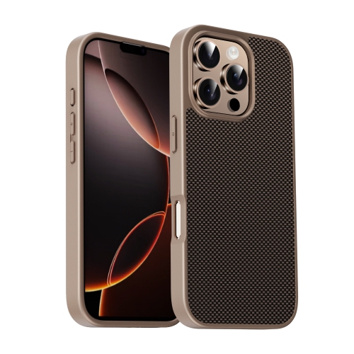 

For iPhone 16 Pro Pita Series TPU + PC Texture Phone Case(Gold)