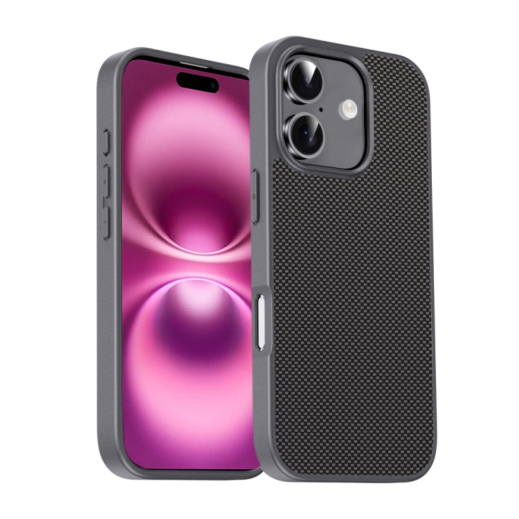 

For iPhone 16 Plus Pita Series TPU + PC Texture Phone Case(Grey)