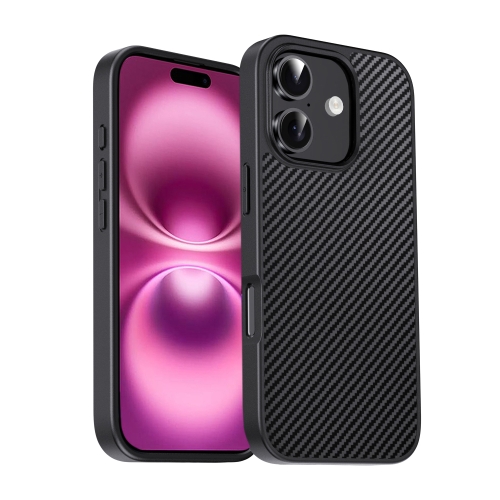 

For iPhone 16 Pita Series TPU + PC Texture Phone Case(Black)