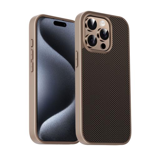 

For iPhone 15 Pro Max Pita Series TPU + PC Texture Phone Case(Gold)