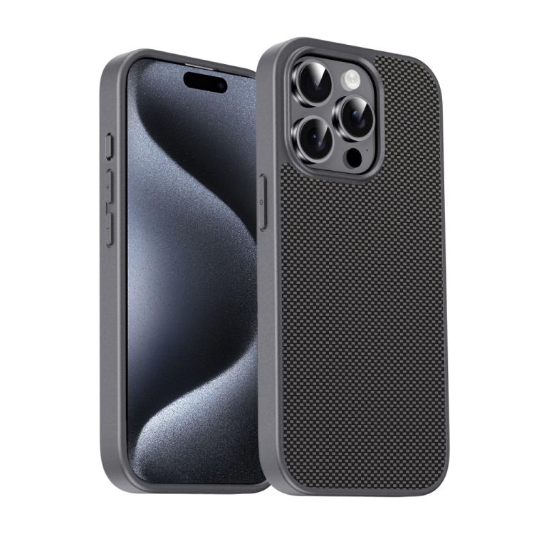 

For iPhone 15 Pro Max Pita Series TPU + PC Texture Phone Case(Grey)