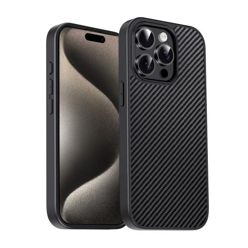 

For iPhone 15 Pro Pita Series TPU + PC Texture Phone Case(Black)