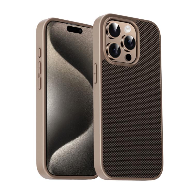 

For iPhone 15 Pro Pita Series TPU + PC Texture Phone Case(Gold)